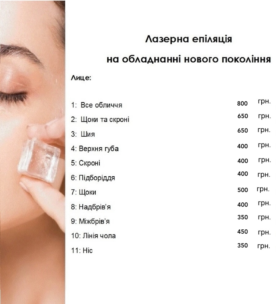 прайс ноги на лазерну епіляцію